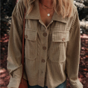  Love Kuza - Mocha Maze Textured Button Shacket