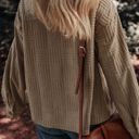  Love Kuza - Mocha Maze Textured Button Shacket