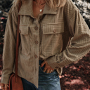  Love Kuza - Mocha Maze Textured Button Shacket