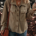  Love Kuza - Mocha Maze Textured Button Shacket