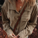  Love Kuza - Mocha Maze Textured Button Shacket