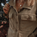  Love Kuza - Mocha Maze Textured Button Shacket