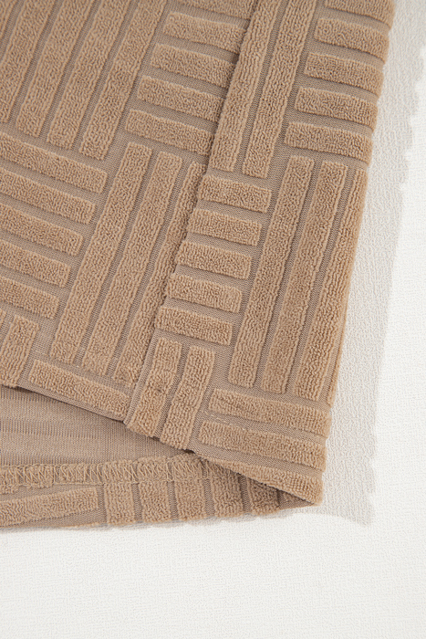 Love Kuza - Mocha Maze Textured Button Shacket