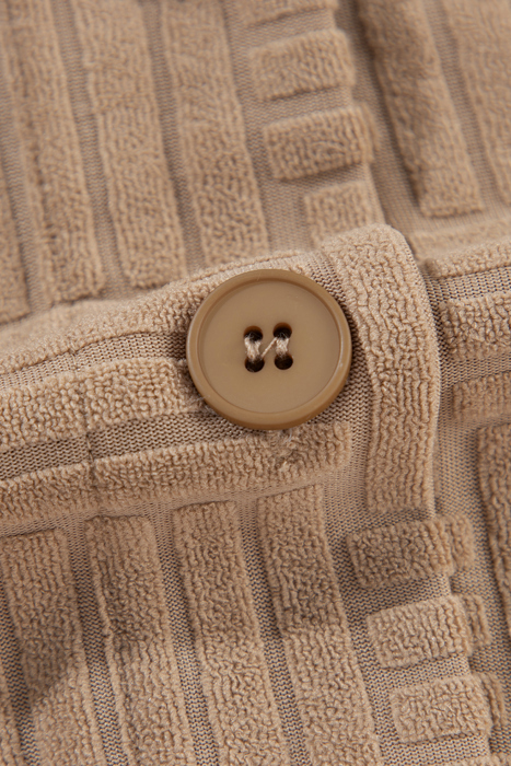 Love Kuza - Mocha Maze Textured Button Shacket