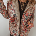  Love Kuza - Boho Bloom Sherpa Jacket