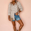  Love Kuza - Cozy Trail Plaid Hoodie Shirt