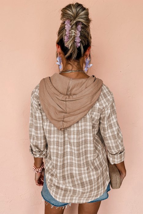 Love Kuza - Cozy Trail Plaid Hoodie Shirt