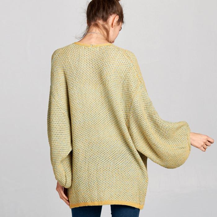 Love Kuza Waffle Knit Slouchy Cardigan