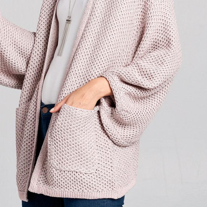 Love Kuza Waffle Knit Slouchy Cardigan