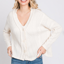  Love Kuza Belong - Snowfall Bliss Cable Knit Cardigan - Size Small