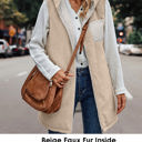 Beige Size 6 Love Kuza Zipper Front Reversible Hoodie Vest