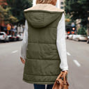 Olive Size 8 Love Kuza Zipper Front Reversible Hoodie Vest