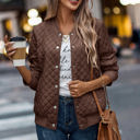 Coffee Small Love Kuza Quilted Bomber Jacket