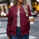 Wine Small Love Kuza Quilted Bomber Jacket