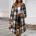  Love Kuza Warm Plaid Trails Hooded Shirt Jacket