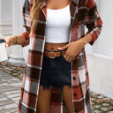  Love Kuza Warm Plaid Trails Hooded Shirt Jacket