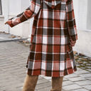  Love Kuza Warm Plaid Trails Hooded Shirt Jacket