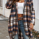 Brown Small Love Kuza Plaid Hooded Comfort Shirt Jacket