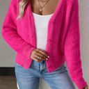 Fuchsia Small Love Kuza Fuzzy Luxe Cardigan