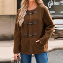 Brown Small Love Kuza - Mocha Trail Toggle Fleece Jacket