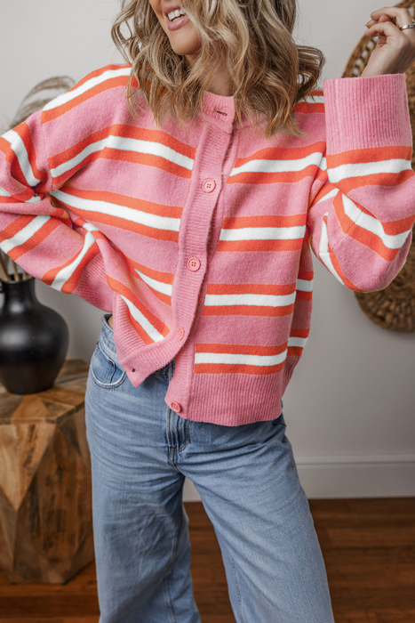 Love Kuza - Candy Pop Striped Cardigan