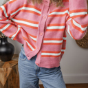  Love Kuza - Candy Pop Striped Cardigan