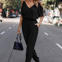 Black Medium Love Kuza Chic Cascade Jumpsuit