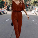 Brown Medium Love Kuza Chic Cascade Jumpsuit