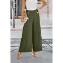 Olive Small Love Kuza Buttoned Bliss Wide Leg Palazzos