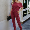 Wine Medium Love Kuza Coastal Ease Jumpsuit