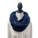  Love Kuza Navy Blue Plush Faux Fur Infinity Scarf