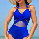 Royal Blue Small Love Kuza Tidal Mesh One-Piece