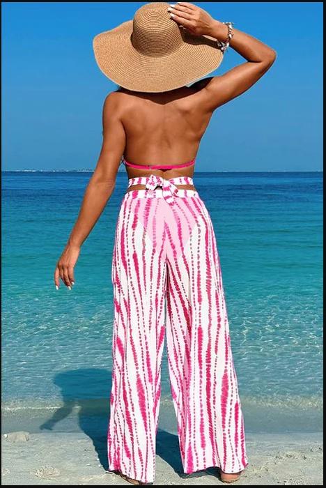 Love Kuza Coastal Mirage 3-Piece Bikini + Pants Set