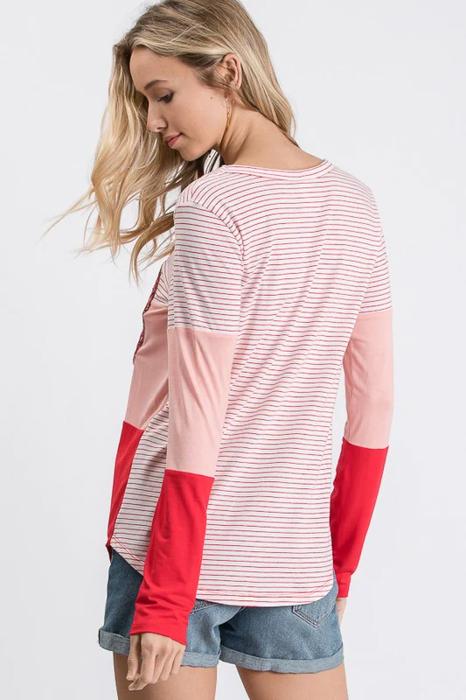 SALE!  Last Piece - Size M - Love Kuza Heartbeam Colorblock Top