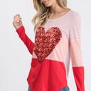  SALE!  Last Piece - Size M - Love Kuza Heartbeam Colorblock Top