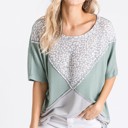  SALE!  Last Piece - Size L - The Crossed Leopard Blocks Tee