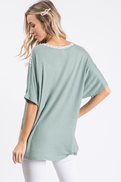 SALE!  Last Piece - Size L - The Crossed Leopard Blocks Tee