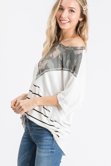 SALE!  Last Piece - Size M - The Crossed Camo Blocks Tee