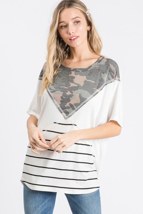 SALE!  Last Piece - Size M - The Crossed Camo Blocks Tee