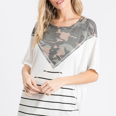 SALE!  Last Piece - Size M - The Crossed Camo Blocks Tee