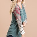  SALE!  Last Piece - Size S - Paisley Colorblock Top
