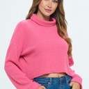  Love Kuza Belong - Bubblegum Bliss Cropped Turtleneck