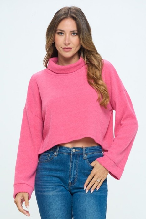 Love Kuza Belong - Bubblegum Bliss Cropped Turtleneck