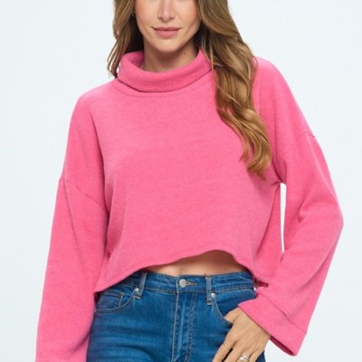 Love Kuza Belong - Bubblegum Bliss Cropped Turtleneck