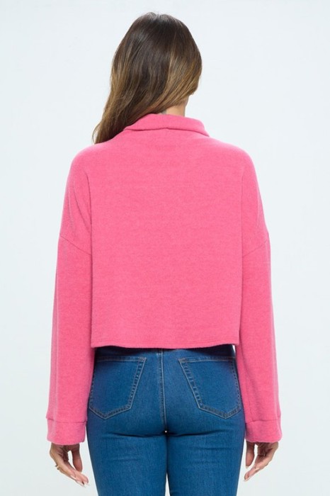 Love Kuza Belong - Bubblegum Bliss Cropped Turtleneck