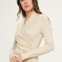  Love Kuza Belong - Oatmeal Grace Wrap Top