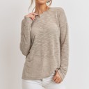  Love Kuza Belong - Sandstone Ease Henley Top