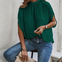 Dark Green Small Love Kuza Luxe Drapes Blouse