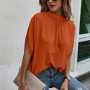 Orange Small Love Kuza Luxe Drapes Blouse