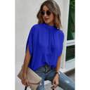 Royal Blue Large Love Kuza Luxe Drapes Blouse